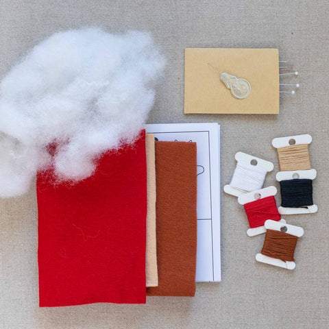 Fox and Mushroom felt sewing kit for kids MimihaliNew