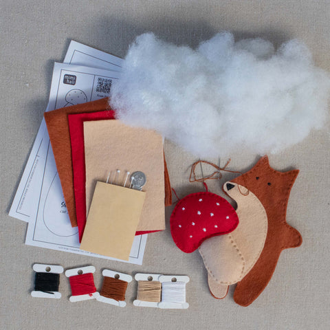 FOX and MUSHROOM felt sewing kit for kids MimihaliNew