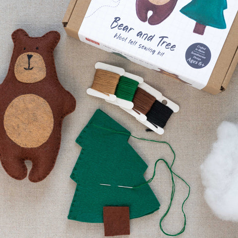 BEAR and TREE felt sewing kit for kids MimihaliNew
