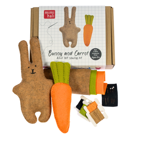 DIY felt bunny sewing kit beginner craft kit.