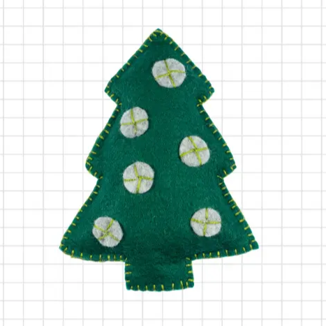 Christmas tree ornament felt sewing kit — DIY holiday craft