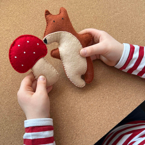 FOX and MUSHROOM felt sewing kit for kids MimihaliNew