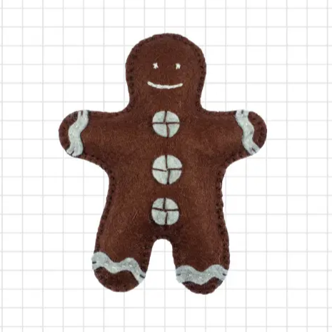 Gingerbread Man felt Christmas ornament sewing kit — DIY holiday craft