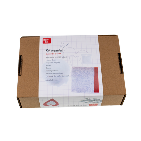 Heart ornament packaging with white background