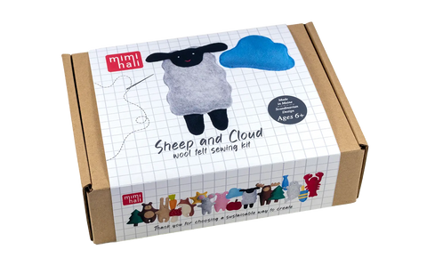 DIY felt sheep kit with wool blend felt and easy instructions