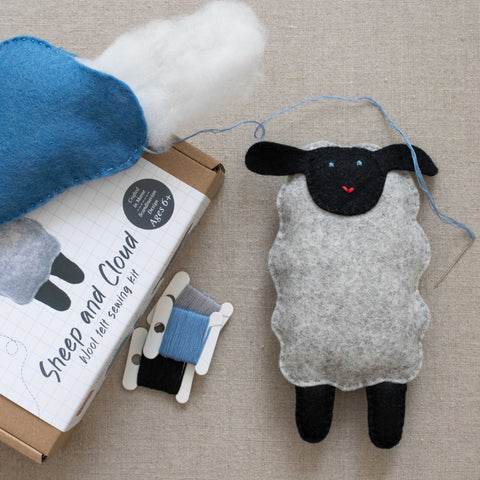 SHEEP and CLOUD felt sewing kit for kids MimihaliNew