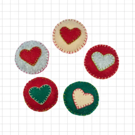 DIY Christmas ornament felt sewing kit (5 mini ornaments) — holiday craft set