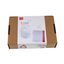 Cardboard box with a label on a white background
