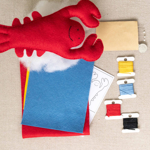 Lobster and Buoy felt sewing kit for kids MimihaliNew