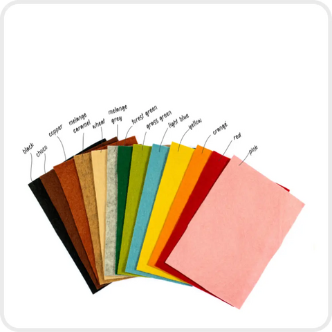 WOOL BLEND FELT SHEETS 9x12” - Mimihali